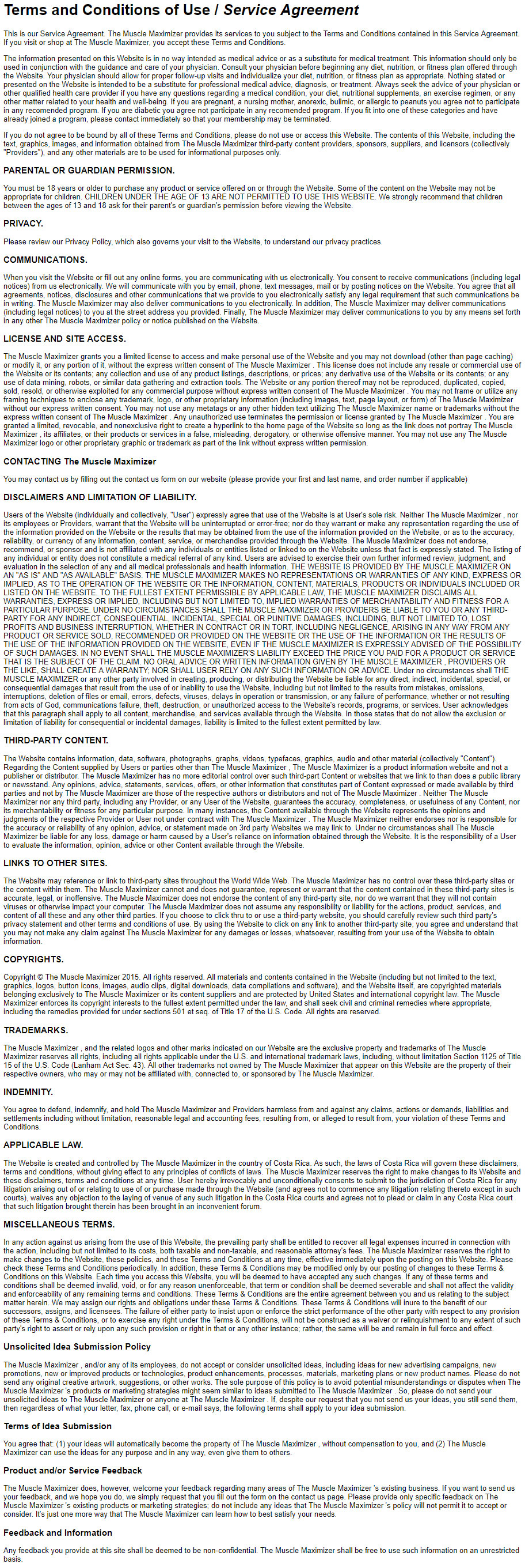Terms and Conditions